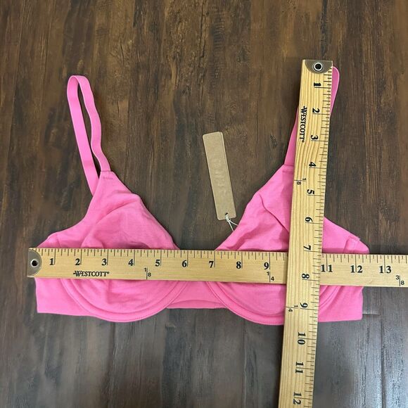SKIMS Cotton Jersey T-Shirt Bra Sugar Pink Underwired Stretch NWT - Picture 14 of 14